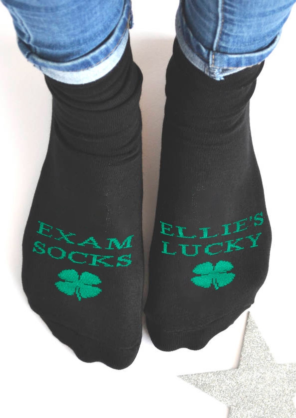 Socks Ellie's Lucky Exam Socks in Black. Size