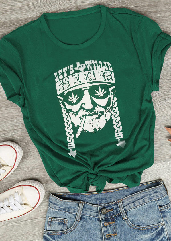 Let' Get Willie High T-Shirt Tee, Green, 440292 
Let' Get Willie High T-Shirt Tee, Green, 440292