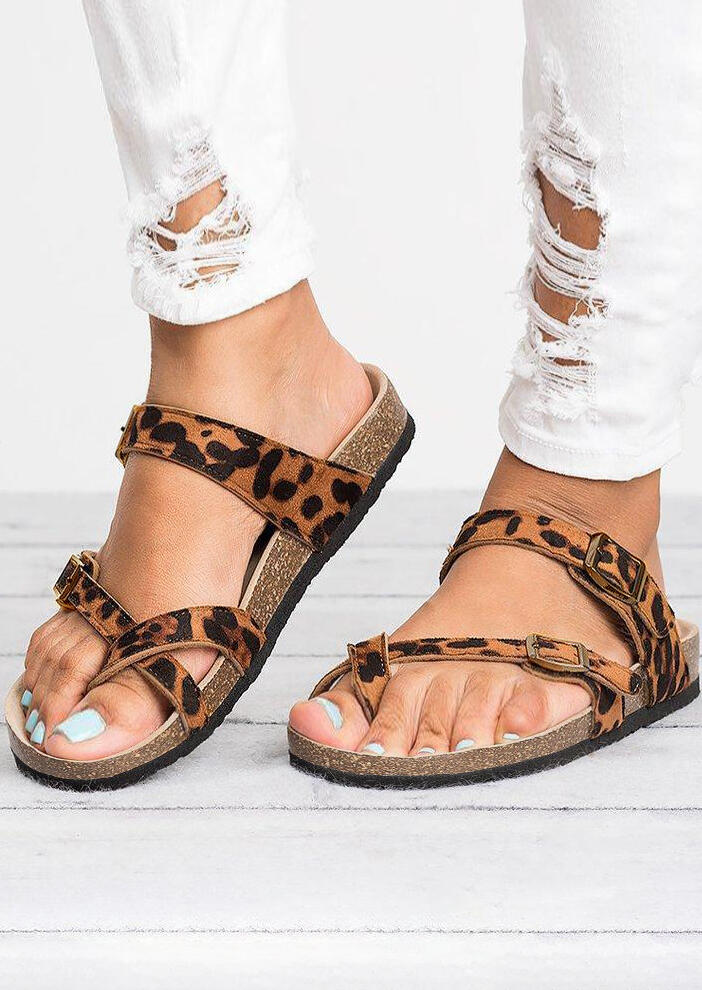 Slippers Leopard Pattern Cross Flat Slippers in Black,Brown,Leopard. Size: 35,36,37,38,39,40,41,42,43