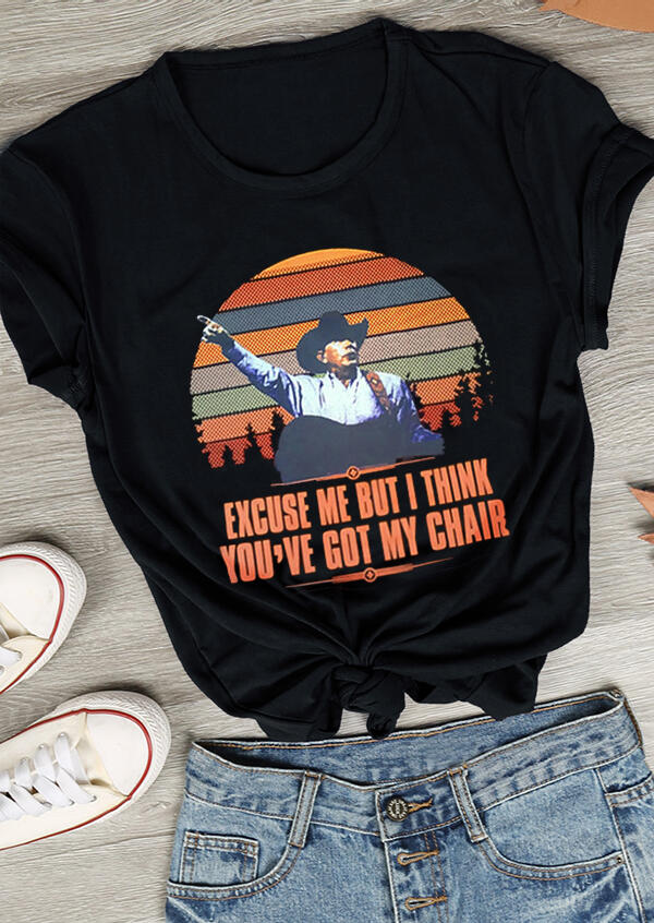 Tees T-shirts You've Got My Chair T-Shirt Tee in Black. Size 
Tees T-shirts You've Got My Chair T-Shirt Tee in Black. Size