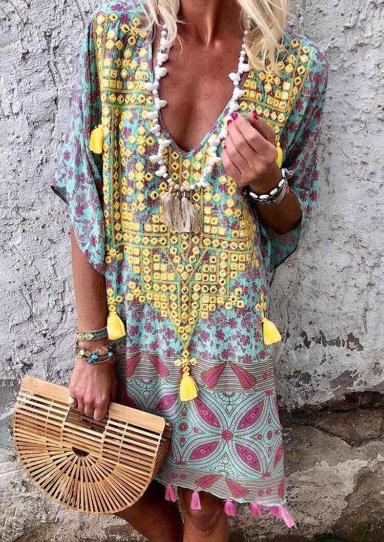 Mini Dresses Floral Printed Tassel Mini Dress without Necklace - Rose Red. Size: ,M
Mini Dresses Floral Printed Tassel Mini Dress without Necklace - Rose Red. Size: ,M