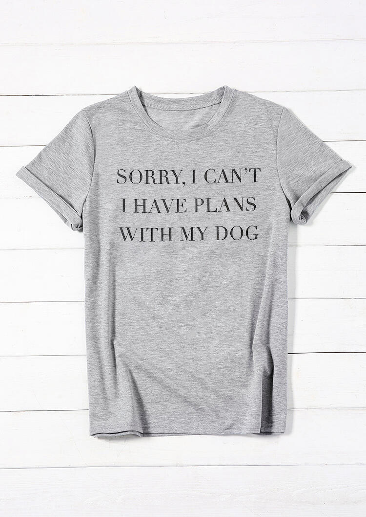 Tees T-shirts Sorry I Can't I Have Plans With My Dog T-Shirt Tee - Gray. Size: S,M,,XL
Tees T-shirts Sorry I Can't I Have Plans With My Dog T-Shirt Tee - Gray. Size: S,M,,XL