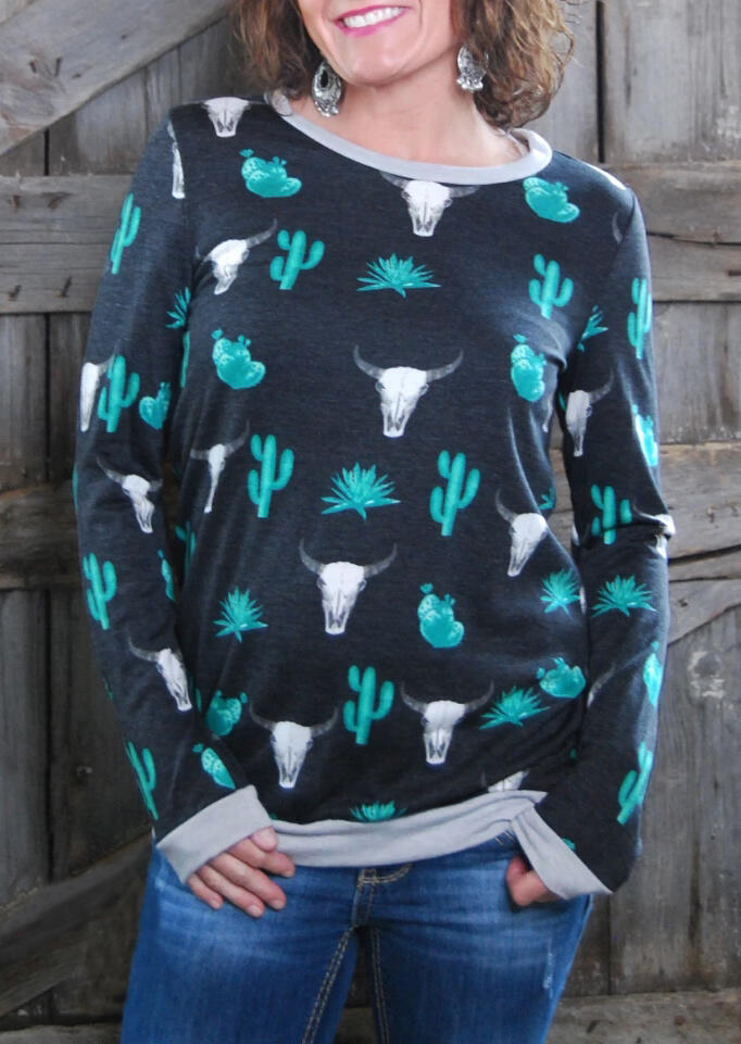 Tees T-shirts Cactus Printed Steer Skull Long Sleeve T-Shirt Tee - Deep Blue. Size
Tees T-shirts Cactus Printed Steer Skull Long Sleeve T-Shirt Tee - Deep Blue. Size