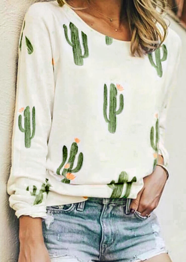 Tees T-shirts Cactus Long Sleeve O-Neck T-Shirt Tee without Necklace - White. Size: S,,XL
Tees T-shirts Cactus Long Sleeve O-Neck T-Shirt Tee without Necklace - White. Size: S,,XL