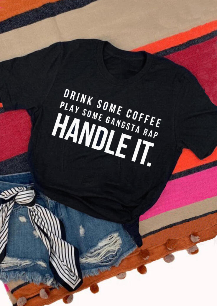 Tees T-shirts Drink Some Coffee Play Some Gangsta Rap T-Shirt Tee - Black. Size
Tees T-shirts Drink Some Coffee Play Some Gangsta Rap T-Shirt Tee - Black. Size