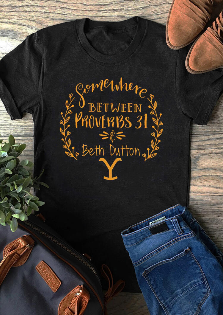 Tees T-shirts Yellowstone Somewhere Between Proverbs 31 T-Shirt Tee - Black. Size
Tees T-shirts Yellowstone Somewhere Between Proverbs 31 T-Shirt Tee - Black. Size
