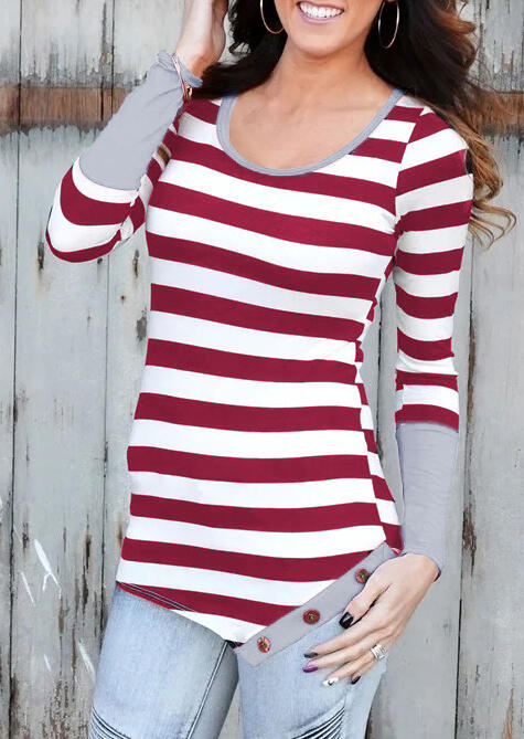 Tees T-shirts Striped Button Long Sleeve Asymmetric T-Shirt Tee. Size: S,M,,XL, Stripe
Tees T-shirts Striped Button Long Sleeve Asymmetric T-Shirt Tee. Size: S,M,,XL, Stripe