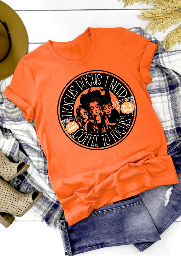Tees T-shirts Halloween Hocus Pocus I Need Coffee To Focus T-Shirt Tee - Orange. Size
Tees T-shirts Halloween Hocus Pocus I Need Coffee To Focus T-Shirt Tee - Orange. Size