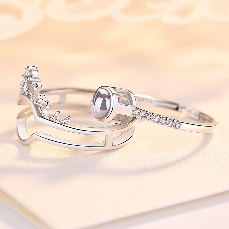 Crown I Love You 100 Different Languages Ring, Gold;silver, 455068 
Crown I Love You 100 Different Languages Ring, Gold;silver, 455068