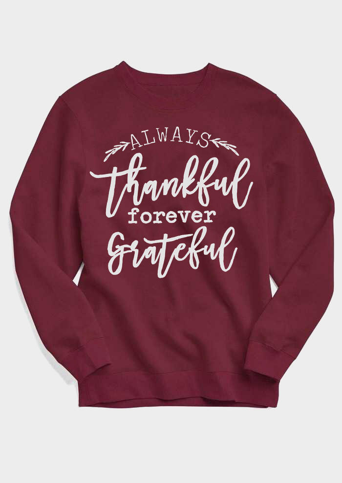 Hoodies & Sweatshirts Always Thankful Forever Grateful Sweatshirt. Size, Burgundy
Hoodies & Sweatshirts Always Thankful Forever Grateful Sweatshirt. Size, Burgundy