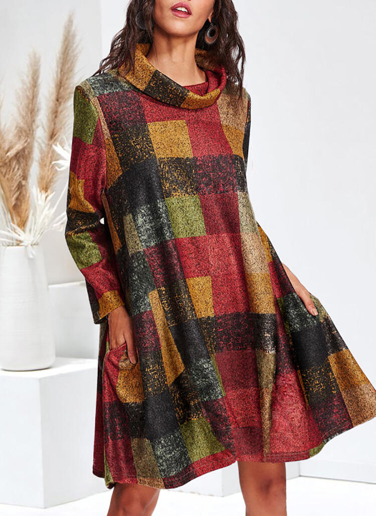 Casual Dresses Plaid Splicing Pocket Cowl Neck Casual Dress. Size: S,M
Casual Dresses Plaid Splicing Pocket Cowl Neck Casual Dress. Size: S,M