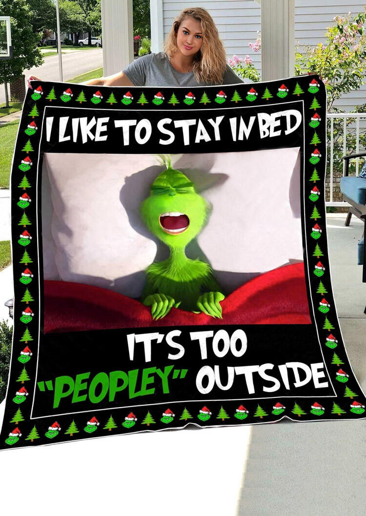 Christmas Cartoon Character I Like To Stay In Bed Blanket, Green, 456097
Christmas Cartoon Character I Like To Stay In Bed Blanket, Green, 456097