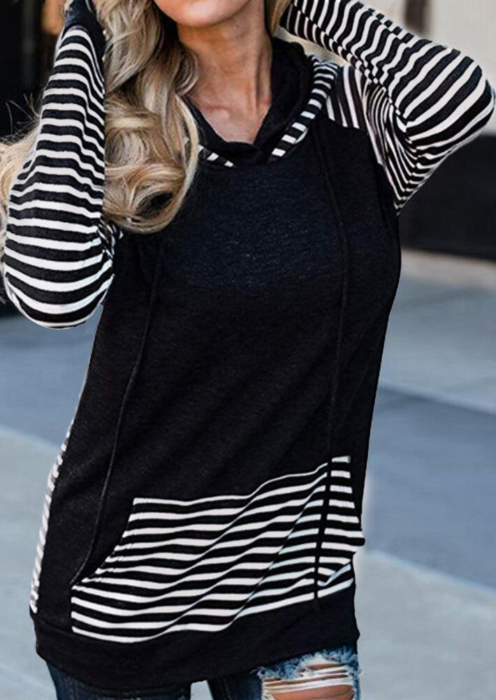 Hoodies & Sweatshirts Striped Splicing Kangaroo Pocket Drawstring Hoodie - Black. Size
Hoodies & Sweatshirts Striped Splicing Kangaroo Pocket Drawstring Hoodie - Black. Size