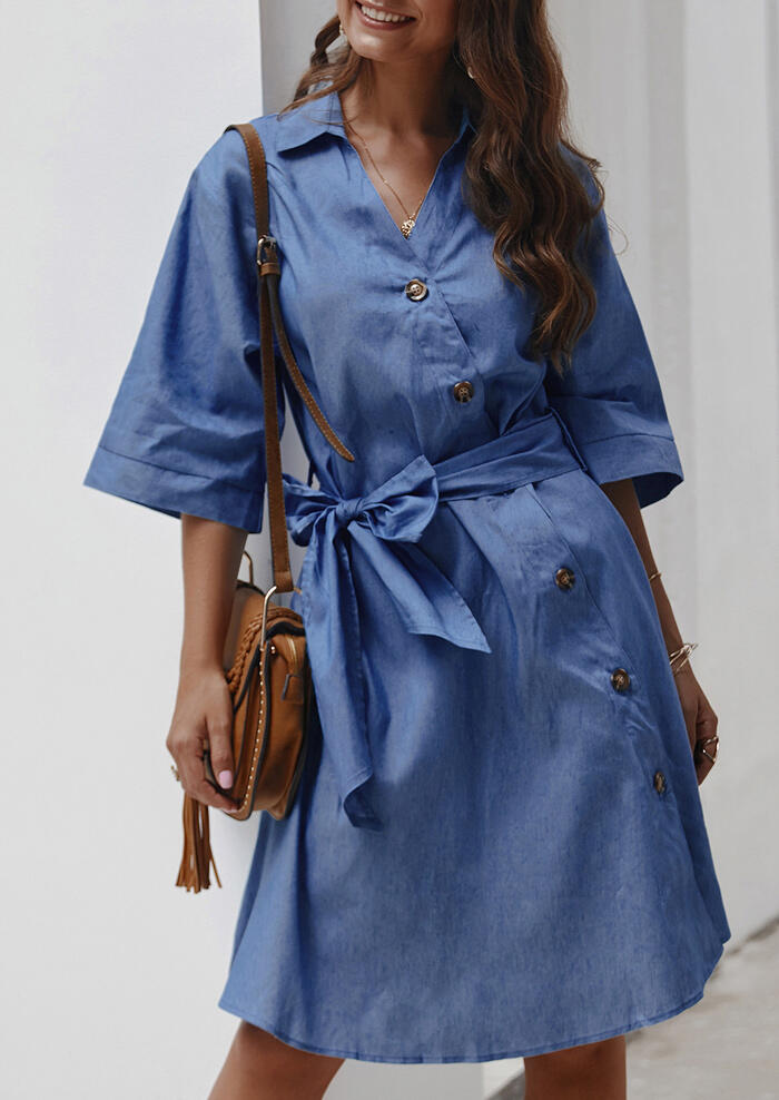 Mini Dresses Button V-Neck Denim Mini Dress without Necklace - Light Blue. Size, Lightblue
Mini Dresses Button V-Neck Denim Mini Dress without Necklace - Light Blue. Size, Lightblue