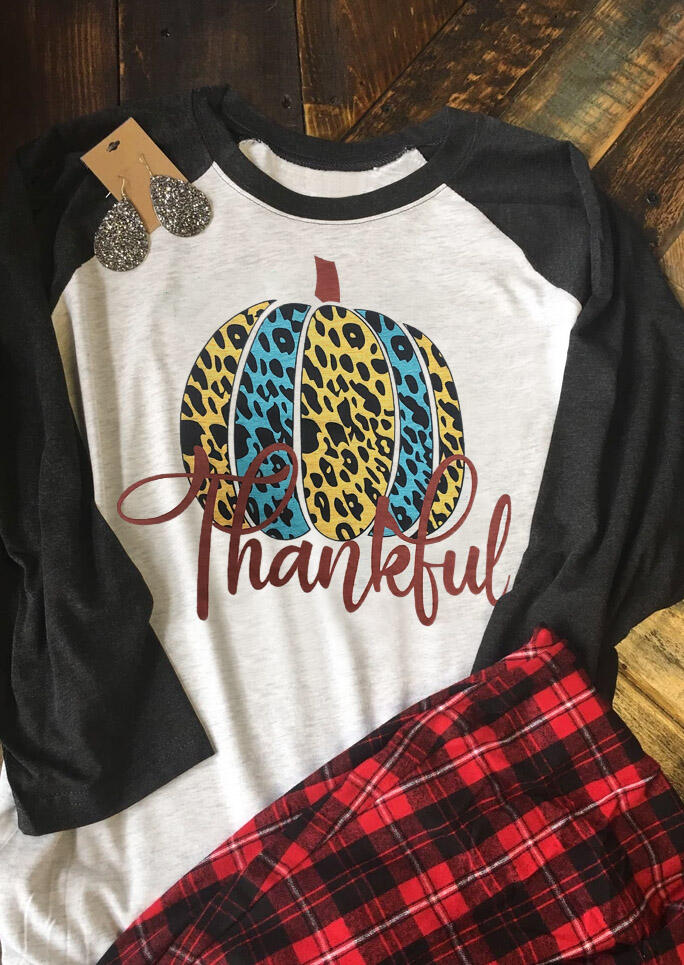 Tees T-shirts Leopard Printed Splicing Pumpkin Thankful T-Shirt Tee - Light Grey. Size: S,M,,XL
Tees T-shirts Leopard Printed Splicing Pumpkin Thankful T-Shirt Tee - Light Grey. Size: S,M,,XL
