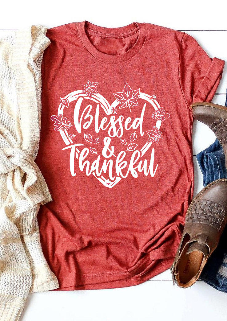 Tees T-shirts Thanksgiving Blessed And Thankful Heart T-Shirt Tee - Brick Red. Size: ,M
Tees T-shirts Thanksgiving Blessed And Thankful Heart T-Shirt Tee - Brick Red. Size: ,M
