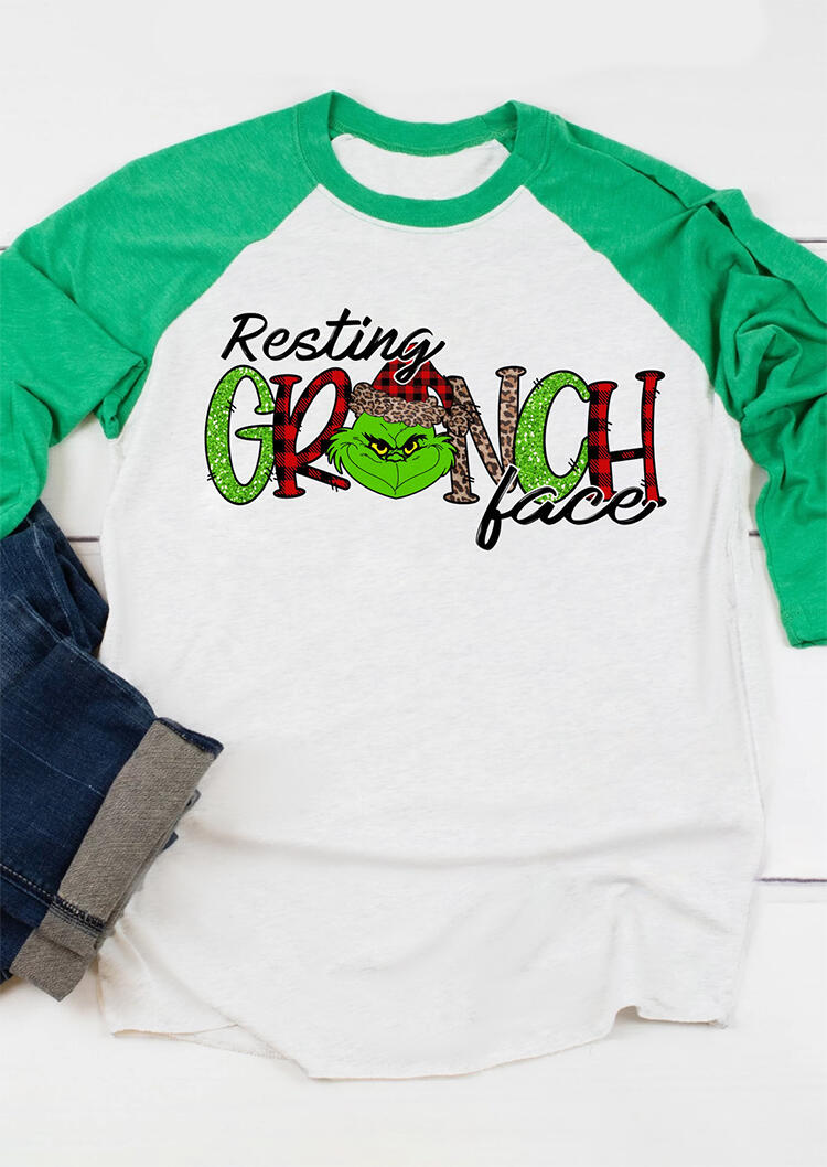 Leopard Plaid Splicing Resting Grinch Face Christmas T-Shirt Tee - White, 457488
Leopard Plaid Splicing Resting Grinch Face Christmas T-Shirt Tee - White, 457488