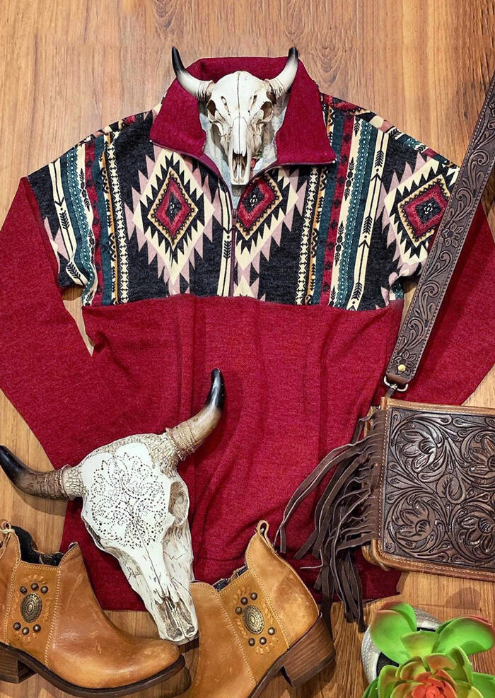 Hoodies & Sweatshirts Aztec Geometric Printed Splicing Sweatshirt - Burgundy. Size: ,M,XL
Hoodies & Sweatshirts Aztec Geometric Printed Splicing Sweatshirt - Burgundy. Size: ,M,XL