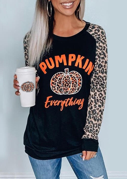 Tees T-shirts Leopard Printed Splicing Pumpkin Everything T-Shirt Tee - Black. Size: ,M
Tees T-shirts Leopard Printed Splicing Pumpkin Everything T-Shirt Tee - Black. Size: ,M