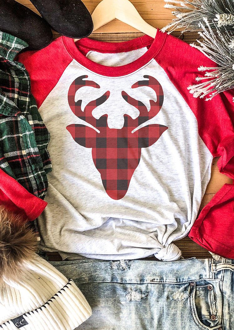 Tees T-shirts Christmas Plaid Reindeer O-Neck T-Shirt Tee - Light Grey. Size: ,M
Tees T-shirts Christmas Plaid Reindeer O-Neck T-Shirt Tee - Light Grey. Size: ,M