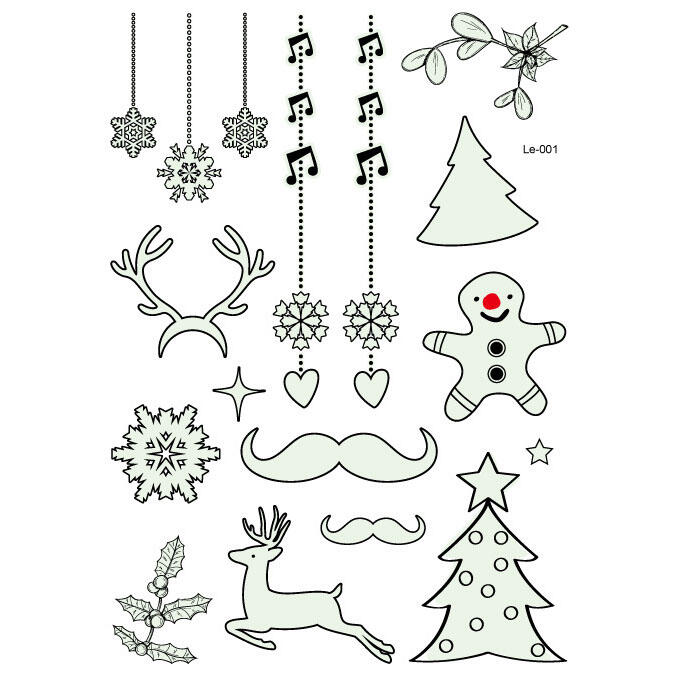 Glow In The Dark Luminous Temporary Christmas Tattoo Sticker, Pattern1;pattern2;pattern3, 459296
Glow In The Dark Luminous Temporary Christmas Tattoo Sticker, Pattern1;pattern2;pattern3, 459296