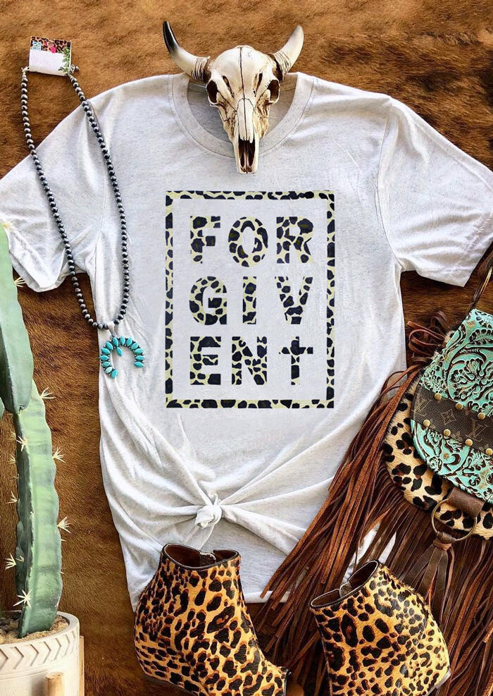 Tees T-shirts Forgiven Leopard Printed Cross T-Shirt Tee - Light Grey. Size: M,,XL
Tees T-shirts Forgiven Leopard Printed Cross T-Shirt Tee - Light Grey. Size: M,,XL
