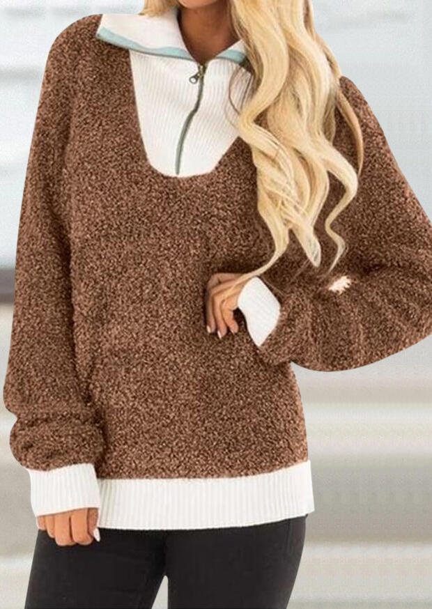 Hoodies & Sweatshirts Color Block Plush Warm Zipper Sweatshirt - Brown. Size: ,M
Hoodies & Sweatshirts Color Block Plush Warm Zipper Sweatshirt - Brown. Size: ,M