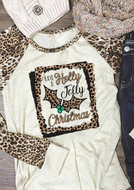 Tees T-shirts Leopard Printed Holly Jolly Christmas T-Shirt Tee - Flesh. Size: ,M
Tees T-shirts Leopard Printed Holly Jolly Christmas T-Shirt Tee - Flesh. Size: ,M