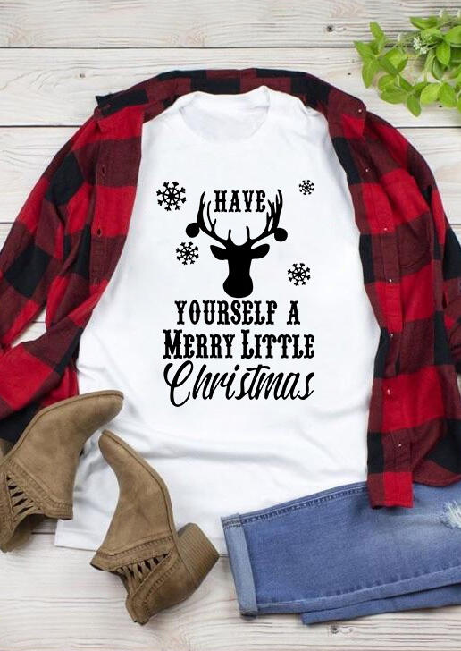 Tees T-shirts Have Yourself A Merry Little Christmas T-Shirt Tee - White. Size: S,M
Tees T-shirts Have Yourself A Merry Little Christmas T-Shirt Tee - White. Size: S,M