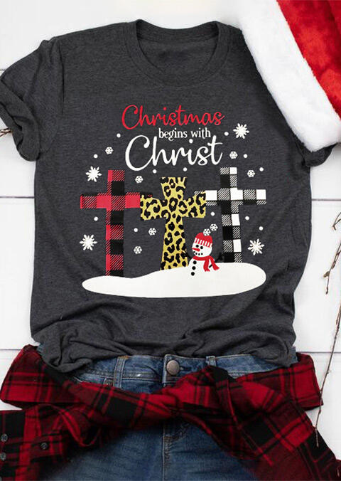 Tees T-shirts Plaid Leopard Printed Christmas Begins With Christ T-Shirt Tee - Dark Grey. Size
Tees T-shirts Plaid Leopard Printed Christmas Begins With Christ T-Shirt Tee - Dark Grey. Size