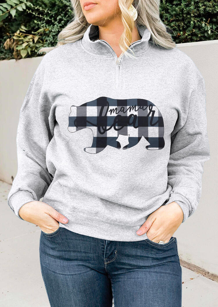 Hoodies & Sweatshirts Mama Bear Plaid Printed Splicing Zipper Sweatshirt. Size: S
Hoodies & Sweatshirts Mama Bear Plaid Printed Splicing Zipper Sweatshirt. Size: S