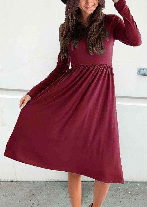 Casual Dresses O-Neck Pocket Casual Dress without Necklace - Burgundy. Size: S,M
Casual Dresses O-Neck Pocket Casual Dress without Necklace - Burgundy. Size: S,M