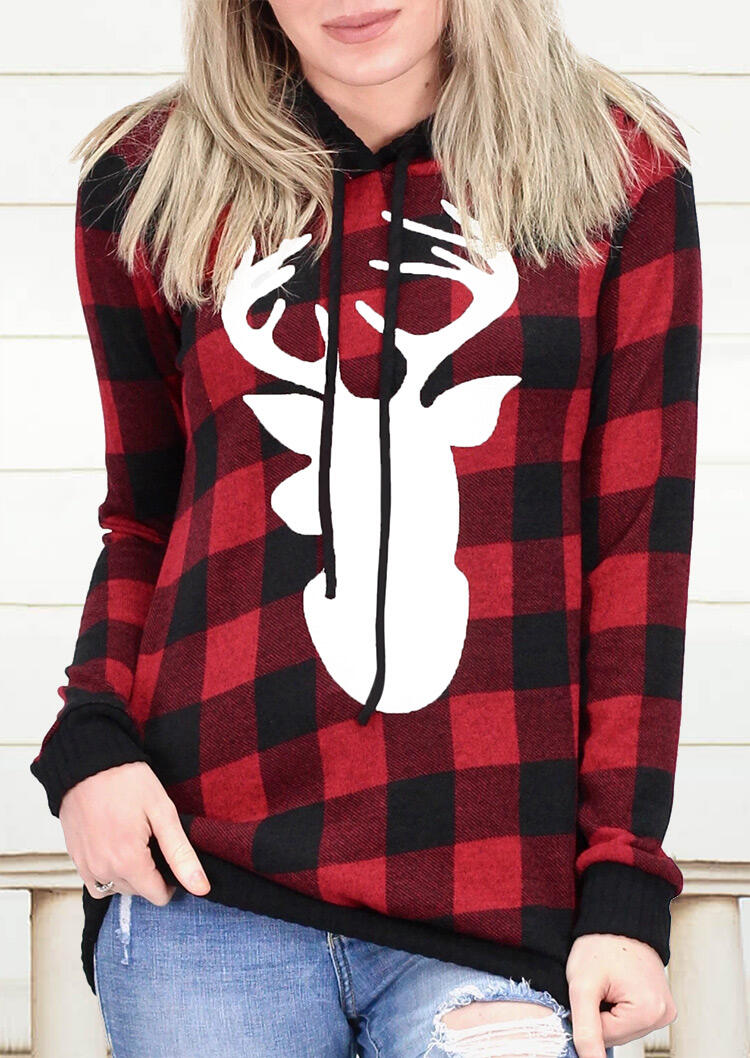 Hoodies & Sweatshirts Plaid Splicing Christmas Reindeer Drawstring Hoodie - Red. Size: S,M
Hoodies & Sweatshirts Plaid Splicing Christmas Reindeer Drawstring Hoodie - Red. Size: S,M