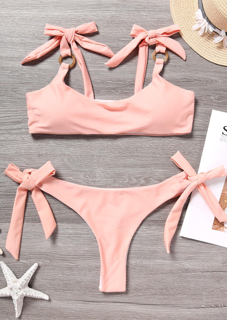 Tie Circle Bikini Set Pink Fairyseason