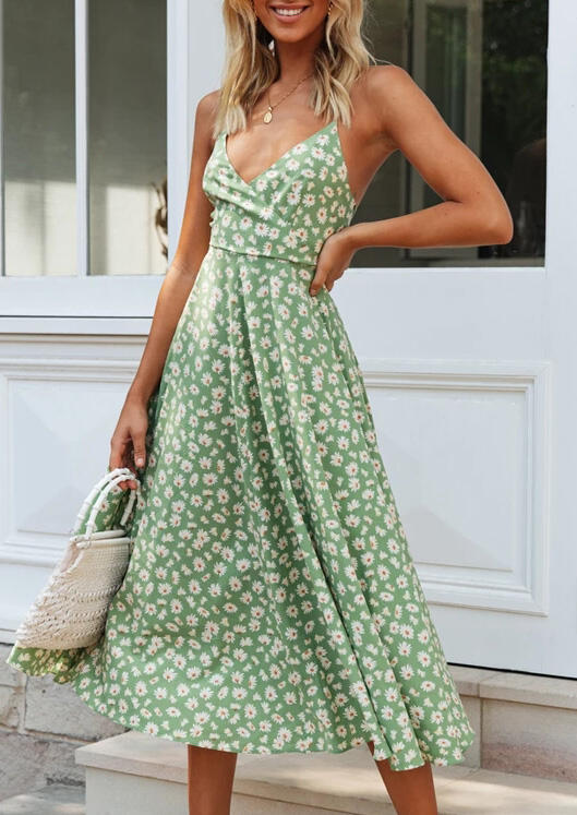 Casual Dresses Floral Tie Open Back Casual Dress without Necklace - Green. Size
Casual Dresses Floral Tie Open Back Casual Dress without Necklace - Green. Size