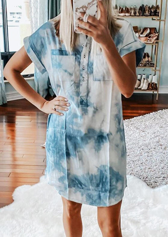 Mini Dresses Presale - Tie Dye Button Pocket Mini Dress - Light Blue. Size: S,M,,XL, Lightblue
Mini Dresses Presale - Tie Dye Button Pocket Mini Dress - Light Blue. Size: S,M,,XL, Lightblue