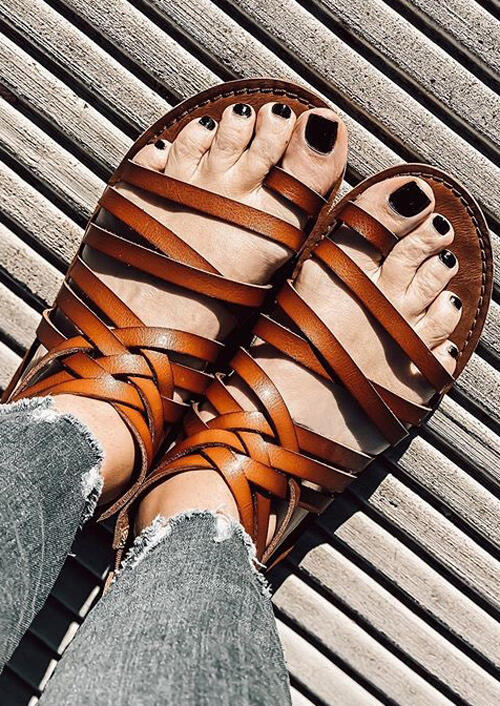Sandals Presale - Criss-Cross Round Toe Zipper Flat Sandals. Size: ,38,39,40,41, Brown
Sandals Presale - Criss-Cross Round Toe Zipper Flat Sandals. Size: ,38,39,40,41, Brown