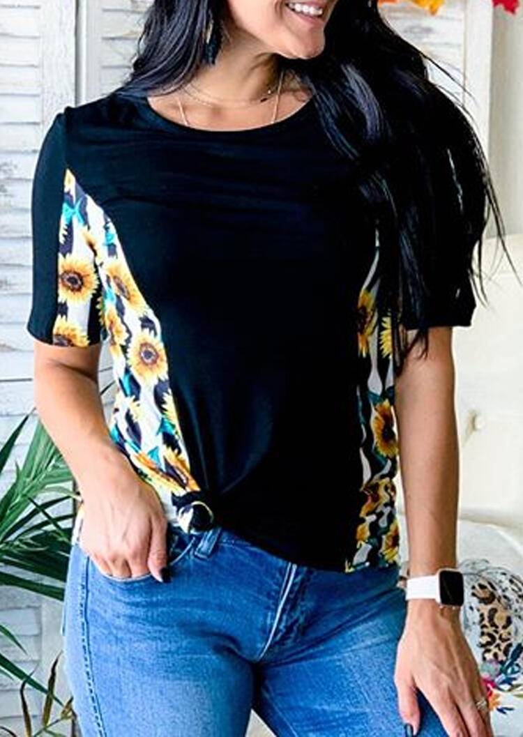 Tees T-shirts Presale - Sunflower Splicing T-Shirt Tee without Necklace - Black. Size: S,M,,XL
Tees T-shirts Presale - Sunflower Splicing T-Shirt Tee without Necklace - Black. Size: S,M,,XL