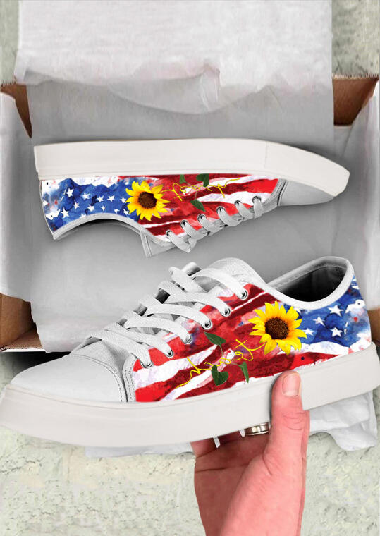 Sneakers Presale - American Flag Sunflower Lace Up Flat Sneakers. Size: ,38,39,40,41, White
Sneakers Presale - American Flag Sunflower Lace Up Flat Sneakers. Size: ,38,39,40,41, White