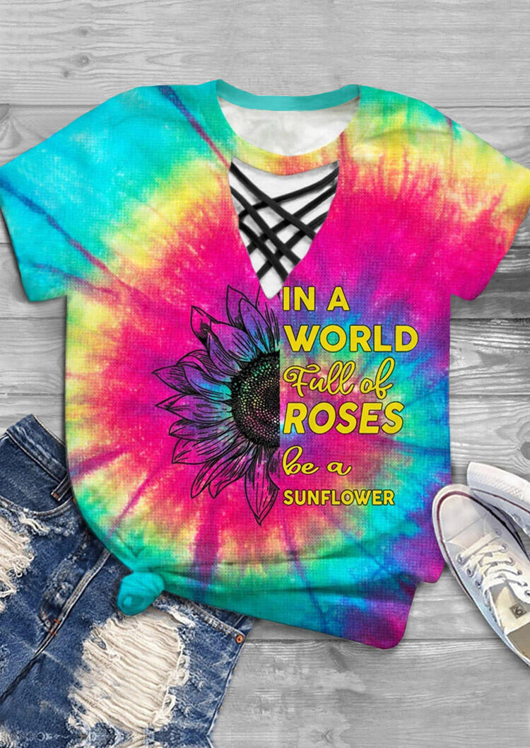 Blouses Tie Dye In A World Full of Roses Be A Sunflower Blouse in Multicolor. Size: S,,XL
Blouses Tie Dye In A World Full of Roses Be A Sunflower Blouse in Multicolor. Size: S,,XL