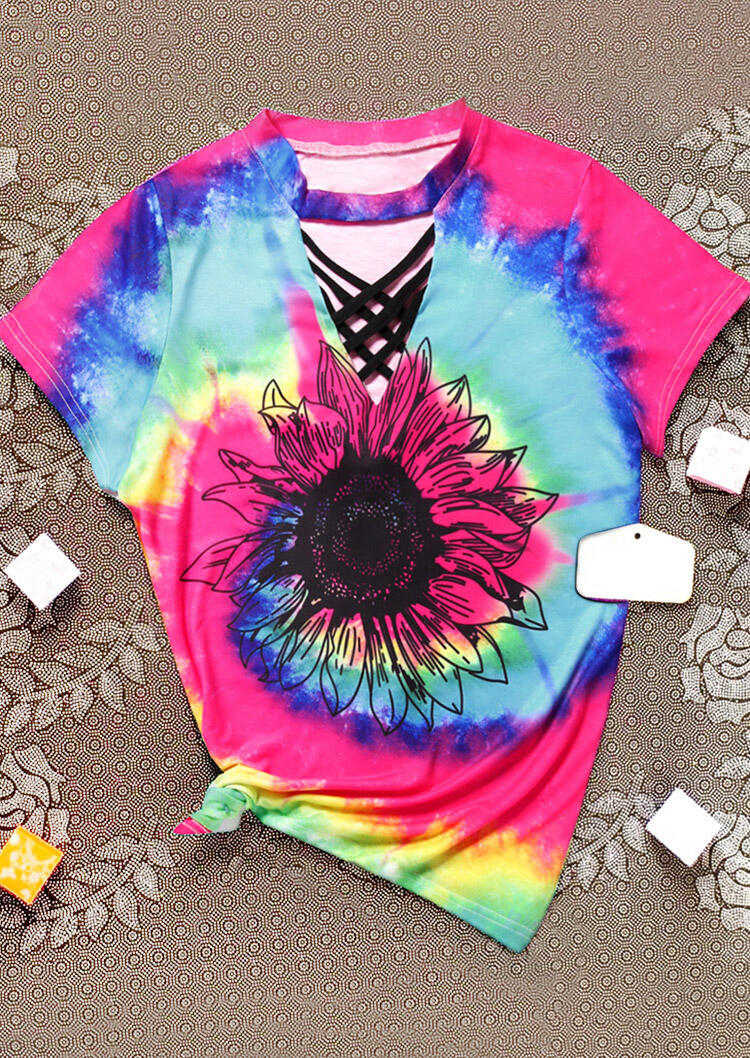 Tie Dye Sunflower V-Neck Blouse without Criss-Cross Camisole, Multicolor, 472977
Tie Dye Sunflower V-Neck Blouse without Criss-Cross Camisole, Multicolor, 472977