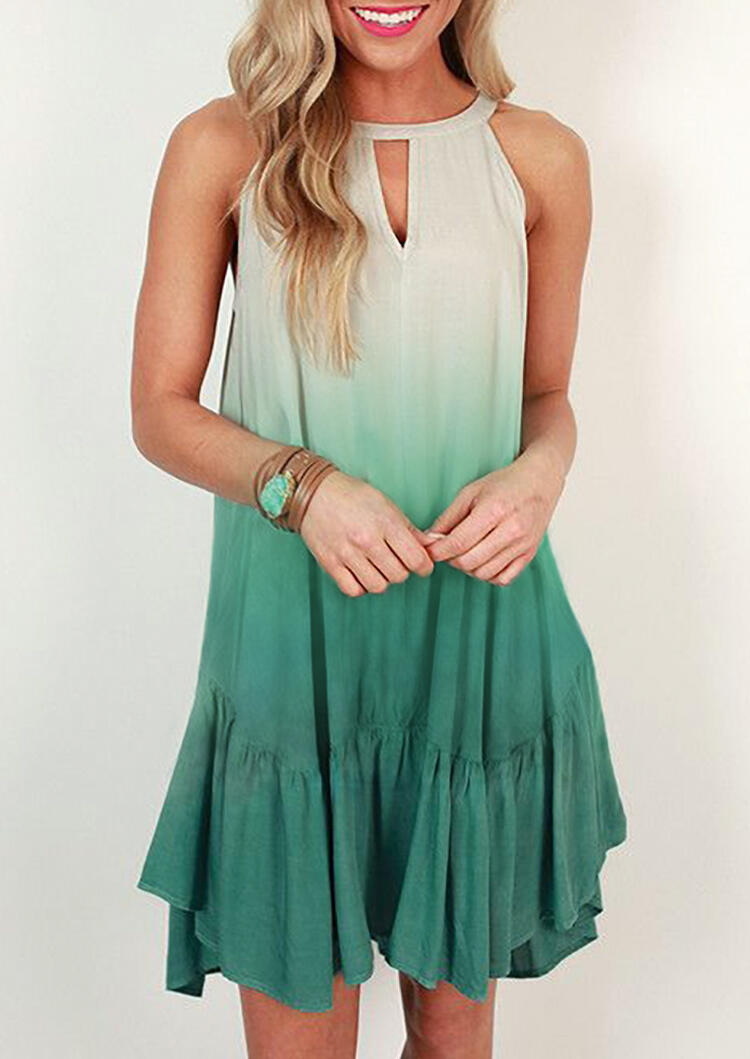 Mini Dresses Tie Dye Hollow Out Ruffled Halter Mini Dress without Necklace - Green. Size
Mini Dresses Tie Dye Hollow Out Ruffled Halter Mini Dress without Necklace - Green. Size