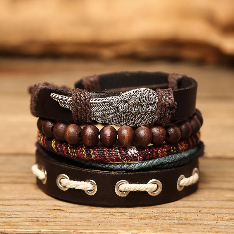Vintage Bead Woven Multi-Layered PU Leather Bracelet, Pattern1;pattern2, 474072
Vintage Bead Woven Multi-Layered PU Leather Bracelet, Pattern1;pattern2, 474072