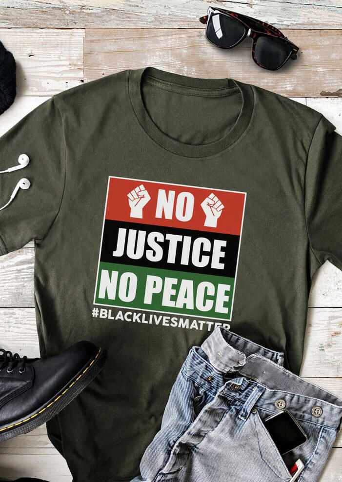 Tees T-shirts Presale - No Justice No Peace Black Lives Matter T-Shirt Tee - Army Green. Size: S,M,,XL
Tees T-shirts Presale - No Justice No Peace Black Lives Matter T-Shirt Tee - Army Green. Size: S,M,,XL