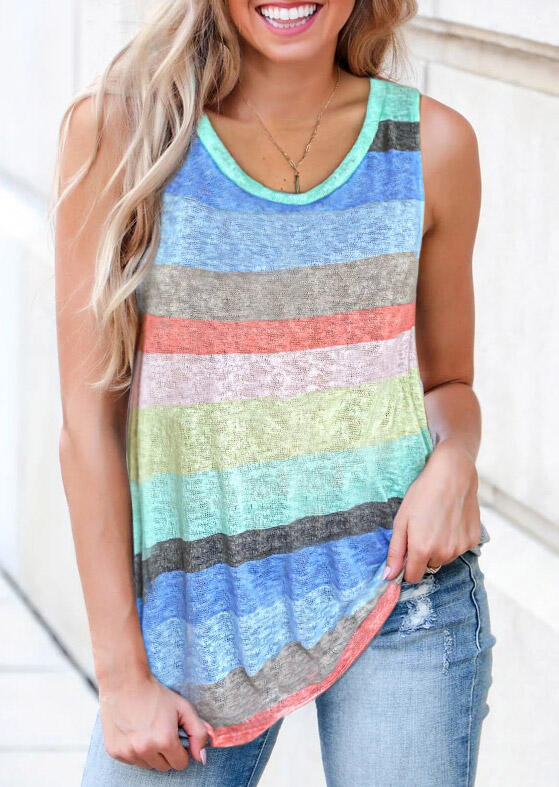 Tank Tops Color Block Striped Crossover Tank without Necklace in Multicolor. Size
Tank Tops Color Block Striped Crossover Tank without Necklace in Multicolor. Size