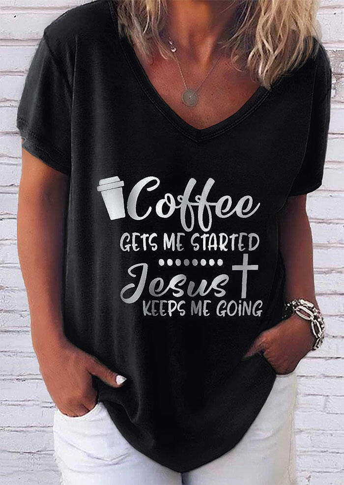 Coffee Gets Me Started Jesus Keeps Me Going T-Shirt Tee without Necklace - Black, 473693
Coffee Gets Me Started Jesus Keeps Me Going T-Shirt Tee without Necklace - Black, 473693