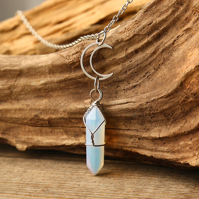 Hexagonal Column Natural Stone Sun Moon Necklace, White;coffee, 474850
Hexagonal Column Natural Stone Sun Moon Necklace, White;coffee, 474850