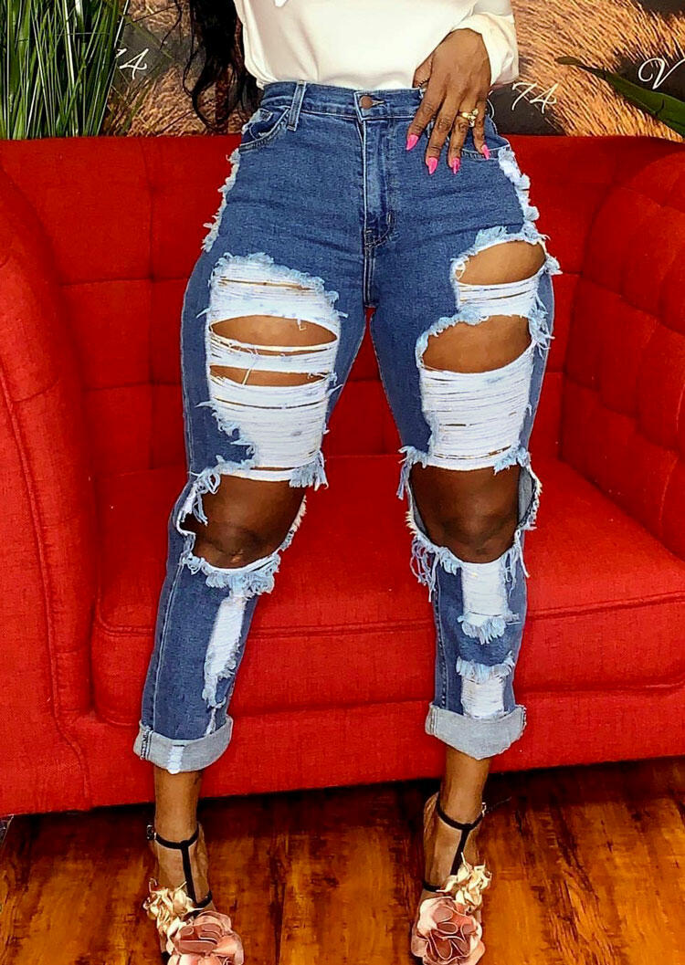 Pants Hollow Out Ripped Hole Pocket Button Zipper Denim Jeans - Deep Blue. Size
Pants Hollow Out Ripped Hole Pocket Button Zipper Denim Jeans - Deep Blue. Size