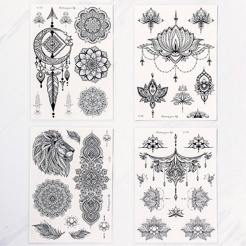 4Pcs Mandala Feather Tiger Temporary Tattoo Stickers, Pattern1;pattern2, 475555
4Pcs Mandala Feather Tiger Temporary Tattoo Stickers, Pattern1;pattern2, 475555