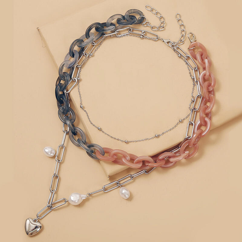 Necklaces 2Pcs Bead Love Heart Pendant Multi-Layered Necklace in Multicolor. Size
Necklaces 2Pcs Bead Love Heart Pendant Multi-Layered Necklace in Multicolor. Size